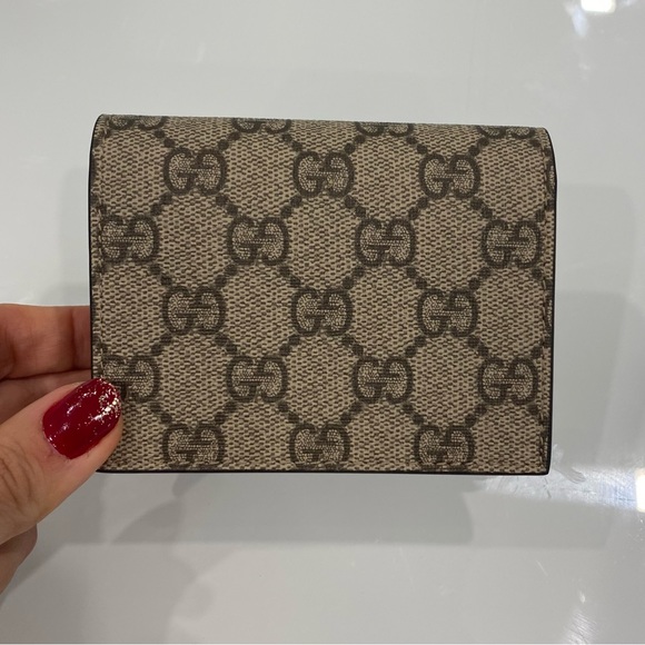 Gucci GG Supreme Monogram Cherry Embellished Card Case Wallet - Picture 8 of 16